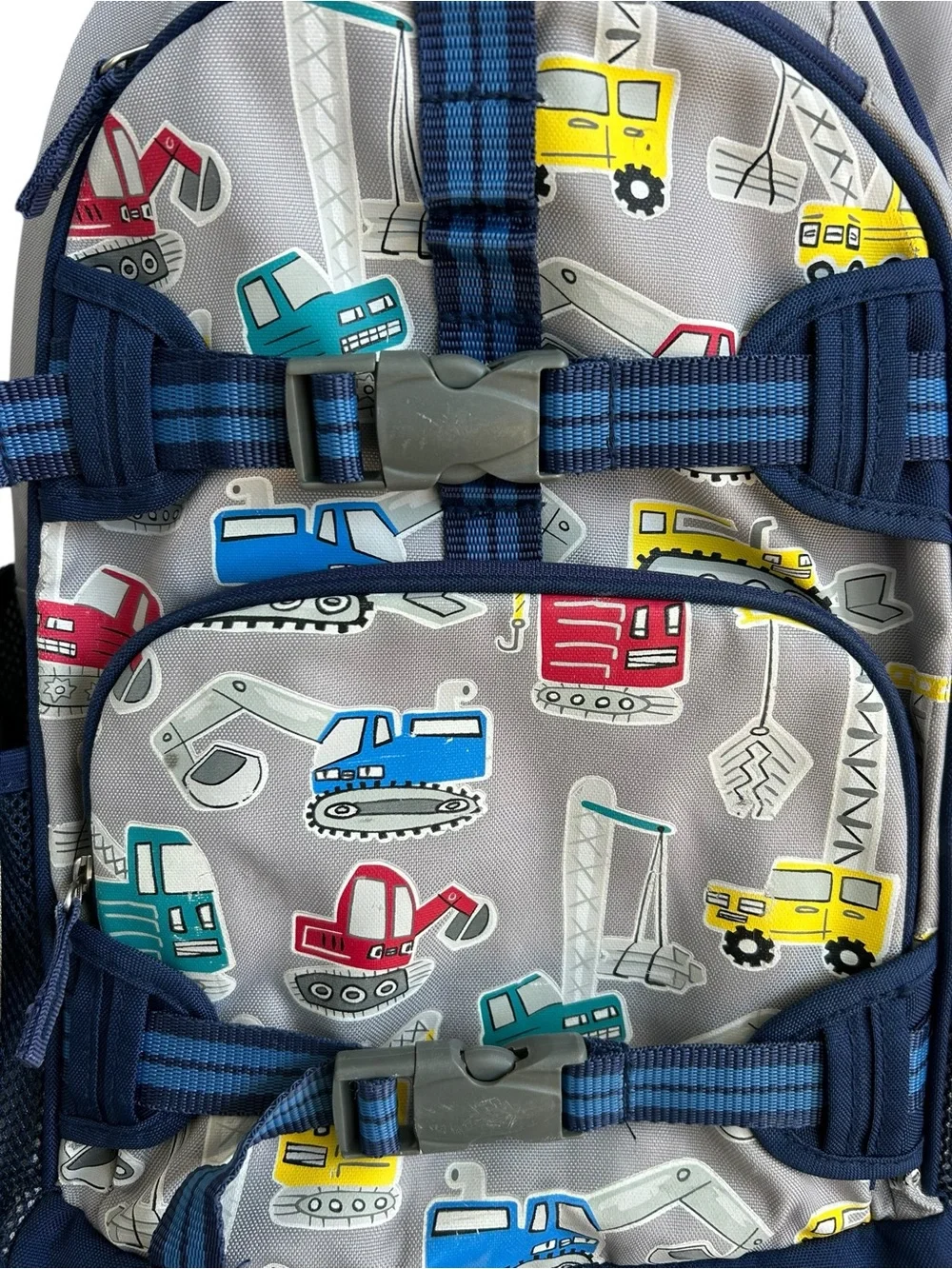 Pottery Barn Kids Construction Backpack - Blue, Yellow, Red Mackenzie Gray
